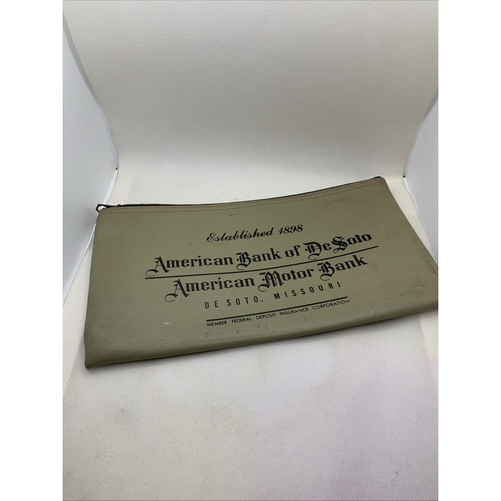 American Bank of  De Soto MO Zipper Deposit Cash Money Checks Bag Pouch Vintage - Picture 4 of 6